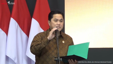 Menteri BUMN, Erick Thohir dalam peresmian Bank Emas di The Gade Tower, Jakarta Pusat, Rabu, 26 Februari 2025 (sumber foto: tangkapan layar YouTube Sekretariat Presiden)