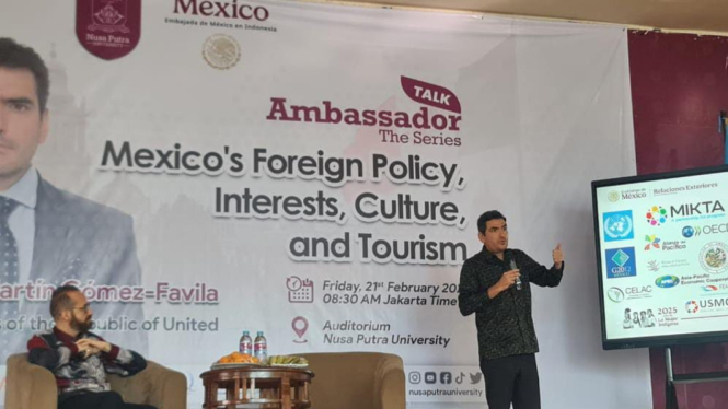 Ambassador Talk the Series Univ Nusa Putra hadirkan Kuasa Usaha Meksiko di RI