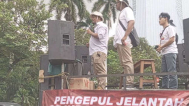 Aksi demo para pengepul jelantah.