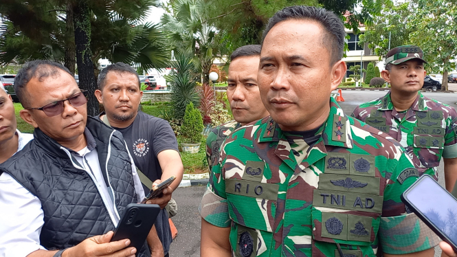 Pangdam I Bukit Barisan, Mayjen TNI Rio Firdianto di Mako Polda Sumut.(B.S.Putra/VIVA)