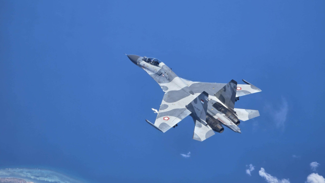 VIVA Militer: Jet Tempur Sukhoi SU-27/30 Skadron Udara 11 Lanud Hsn