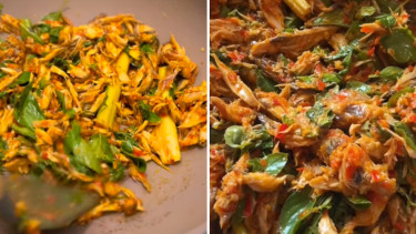 Resep ikan cakalang suwir daun kemangi