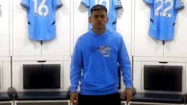 Pemain Manchester City Claudio Echeverri