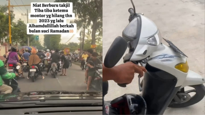 Viral Niat Berburu Takjil Pasutri Ini Tak Sengaja Bertemu Motor Mio yang Hilang
