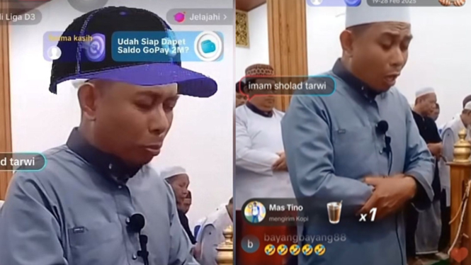 Imam Tarawih Pimpin Sholat Sambil Live TikTok