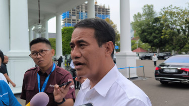 Menteri Pertanian, Andi Amran Sulaiman di Kompleks Istana Kepresidenan, Jakarta Pusat, Senin, 3 Maret 2025