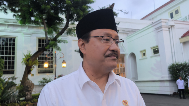 Menteri Sosial, Saifullah Yusuf alias Gus Ipul di Kompleks Istana Kepresidenan, Jakarta.