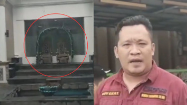 Pria Ini Bongkar Kursi yang Dipercaya Milik Prabu Siliwangi di Masjid Agung Kara