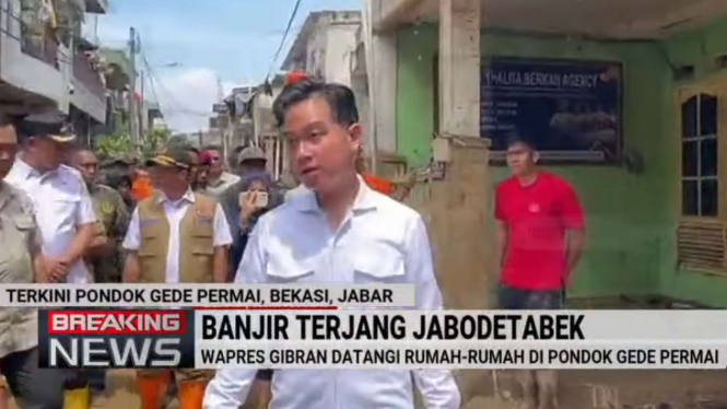 Wapres Gibran Kunjungi Lokasi Banjir di Perumahan Pondok Gede Permai Bekasi