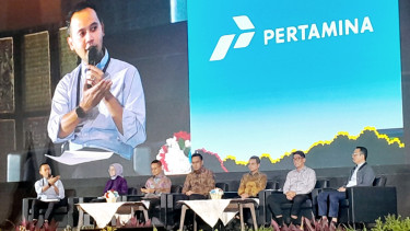 Jajaran Direksi Pertamina dalam media briefing dan buka puasa bersama di Grha Pertamina, Jakarta Pusat, Selasa, 4 Maret 2025