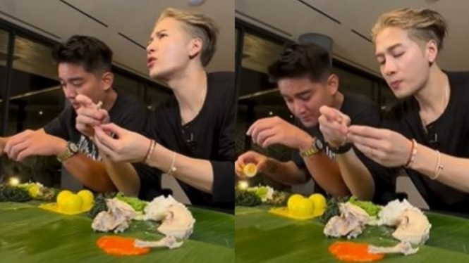 Boy William dan Jackson Wang nikmati menu ayam pop nasi padang