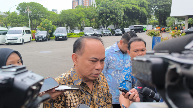 Menteri Koperasi, Budi Arie Setiadi di Kompleks Istana Kepresidenan, Jakarta Pusat