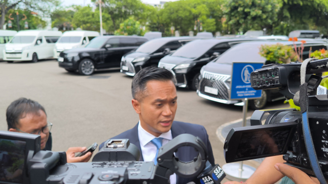 Ketua Umum Kadin Indonesia, Anindya Bakrie memenuhi undangan Presiden RI Prabowo Subianto di Kompleks Istana Kepresidenan, Jakarta Pusat, Jumat, 7 Maret 2025