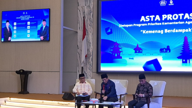 Menteri Agama Nasaruddin Umar Saat Konferensi Pers Asta Protas (Doc: Natania Longdong)