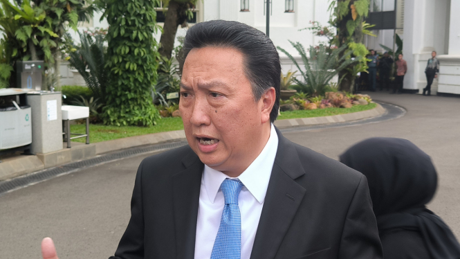 Direktur Utama PT Adaro Energy Indonesia Tbk, Garibaldi Thohir (Boy Thohir) di Kompleks Istana Kepresidenan, Jakarta Pusat, Jumat, 7 Maret 2025