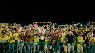 Suporter PS Barito Putera di Stadion Demang Lehman Martapura - Foto Dok Barito Putera 