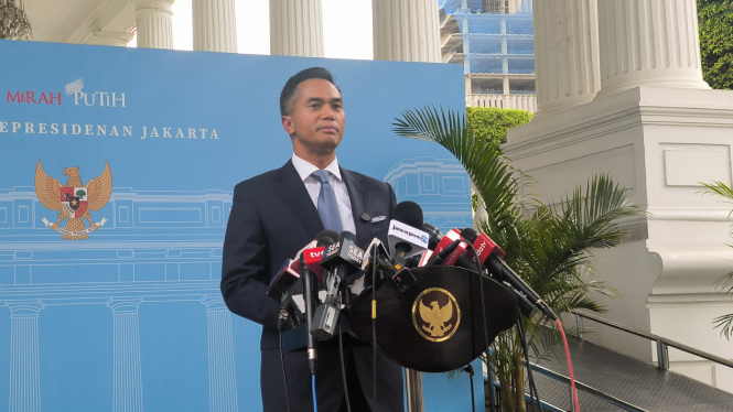 Ketua Umum Kadin Indonesia, Anindya Bakrie di Kompleks Istana Kepresidenan, Jakarta Pusat
