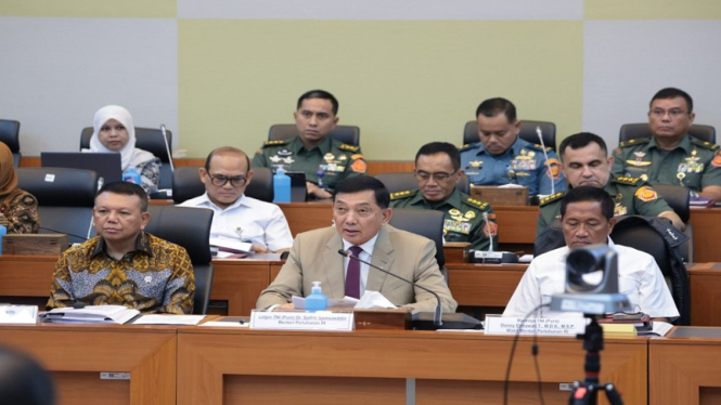 Menteri Pertahanan (Menhan) Sjafrie Sjamsoeddin saat RDP di Komisi I DPR
