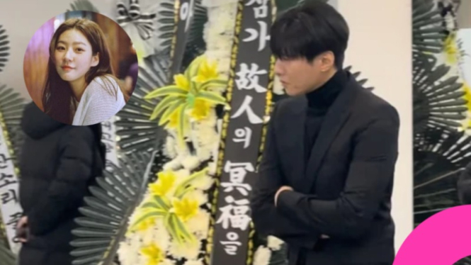 Won Bin saat hadir di rumah duka Kim Sae Ron