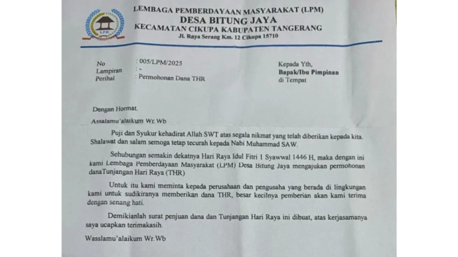 Permintaan THR dari ormas