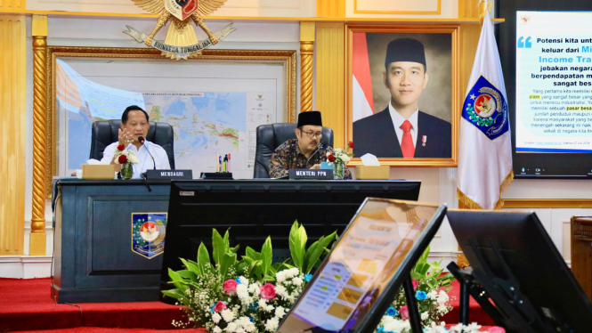 Mendagri saat menyampaikan arahan pada Rakortekrenbang Tahun 2025