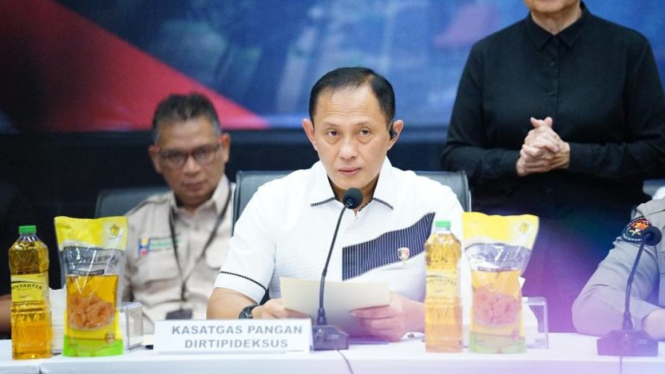 Kasatgas pangan Dirtipideksus Bareskrim Polri, dalam konferensi pers Minyakita