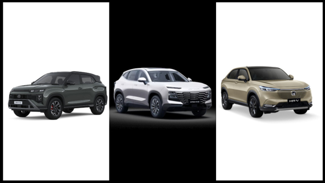 Hyundai Creta (kiri) vs Jetour Dashing (tengah) vs Honda HR-V (kanan)