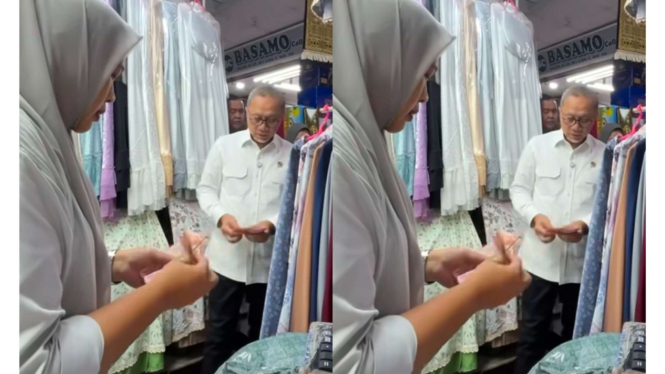 Zulkifli Hasan borong sarung dan muke di Tanah Abang untuk korban banjir