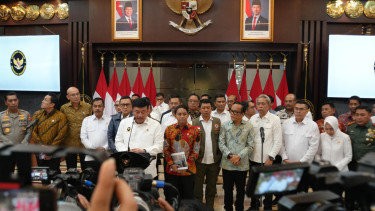 Menko Polkam Budi Gunawan saat konferensi pers usai rapat koordinasi.