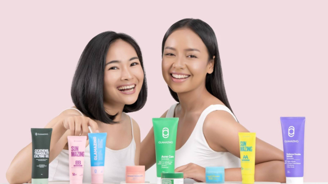 Rangkaian produk skincare Glamazing.