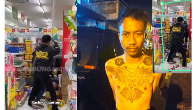 Tampang Salah Satu Pelaku Geng Motor yang Keroyok Jukir di Minimarket Bandung