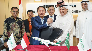 Dirjen PHU Hilman Latief dan General Manager Saudi Arabian Airlines Mr. Amer G Alghamdy