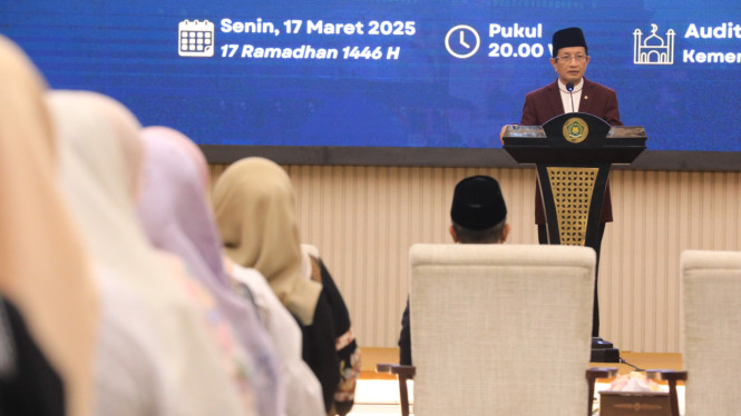  Menteri Agama Nasaruddin Umar di Peringatan Nuzulul Quran oleh Kemenag 2025