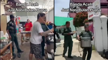 Satpol PP Grebek Lokasi Warung yang Jual Nasi Bungkus di Siang Hari Saat Ramadan