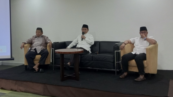 Sejumlah tokoh IKA PMII menyampaikan pernyataan sikap