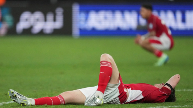 Pemain Timnas Indonesia, Ole Romeny usai kalah 1-5 dari Timnas Australia