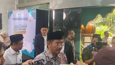 Dirjen Bimas Islam Abu Rokhmad Konferensi Pers Terkait Festival Ramadan (Doc: Natania Longdong)
