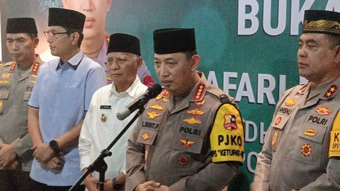 Kapolri, Jenderal Pol. Listyo Sigit Prabowo di Kota Medan.(B.S.Putra/VIVA)