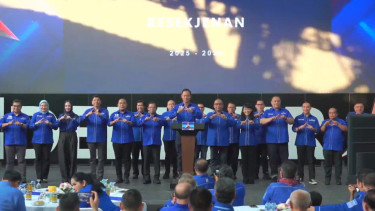 Ketua Umum Partai Demokrat, Agus Harimurti Yudhoyono (AHY) mengumumkan struktur sekjen dan wakil sekjen Partai Demokrat periode 2025-2030, Minggu, 23 Maret 2025