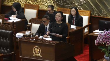 Ketua DPR Puan Maharani saat rapat paripurna.