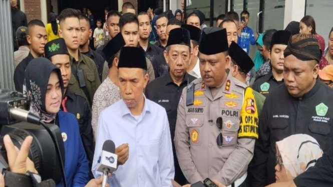 Ketua PBNU KH Choirul Sholeh Rasyid saat pelepasan mudik bareng NU.