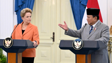 Presiden RI Prabowo Subianto dan Presiden NDB Dilma Vana Rousseff di Istana Negara, Jakarta Pusat, Selasa, 25 Maret 2025 (sumber: Cahyo - Biro Pers Sekretariat Presiden)