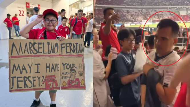 Netizen Kutuk Pria yang Rebut Jersey Marselino dari Bocah Fans Marselino di GBK