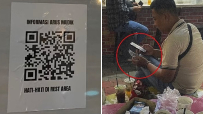 Viral muncul QR code misterius di rest area jalur mudik