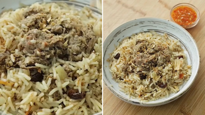 Ilustrasi resep nasi kebuli ala Chef Devina