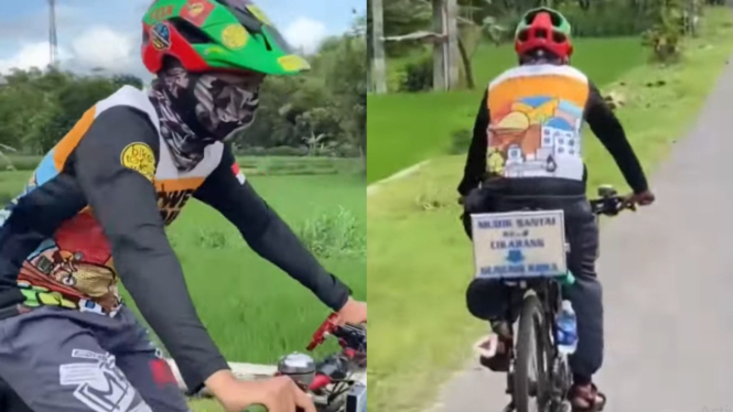 Pria ini nekat gowes seperda 600 km demi pulang kampung ke DI Yogyakarta.