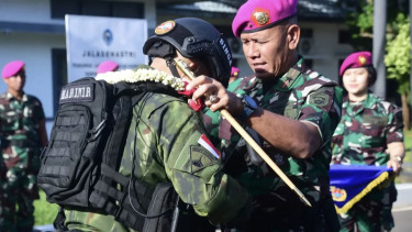 VIVA Militer: Danpasmar 1 sambut kedatangan Satgas Pamtas RI-PNG di Cilandak