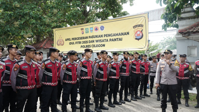 Foto Apel Pengamanan Anyer Hari Lebaran Kedua (Dok: Humas Polda Banten)