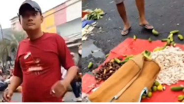 Preman Ngamuk Tendang Dagangan di Bekasi Gegara Tak Diberi Uang