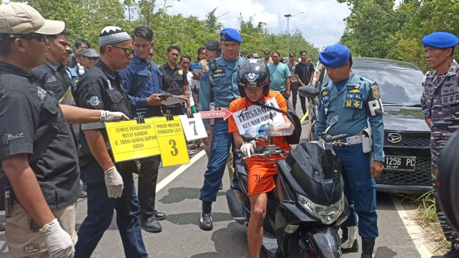 Reka ulang pembunuhan wartawati media online asal Kalsel oleh anggota TNI AL, Jumran - Foto Dok Muhammad Faidurrahman 